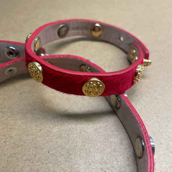 Rustic Cuff Bracelets Meagan Megan Double Wrap Calf Hair Leather Snap - Picture 4 of 8